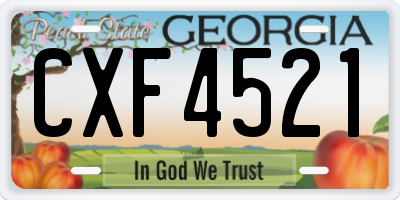 GA license plate CXF4521