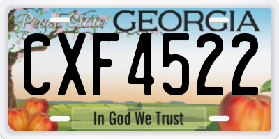 GA license plate CXF4522