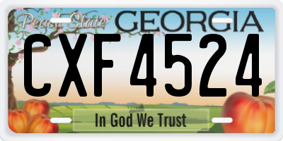 GA license plate CXF4524