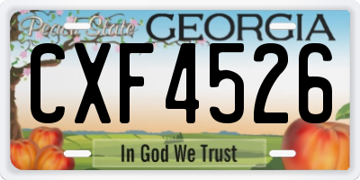 GA license plate CXF4526