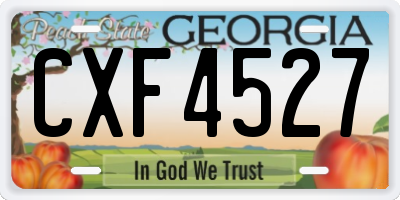 GA license plate CXF4527