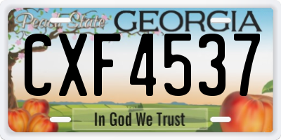 GA license plate CXF4537