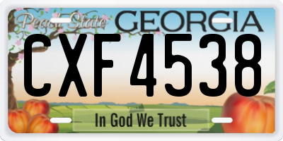 GA license plate CXF4538