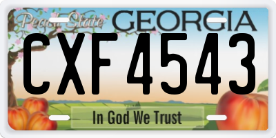GA license plate CXF4543