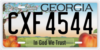 GA license plate CXF4544