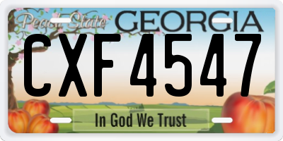 GA license plate CXF4547
