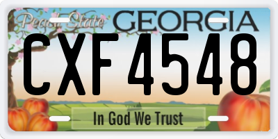 GA license plate CXF4548