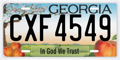 GA license plate CXF4549