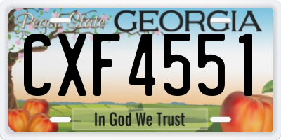 GA license plate CXF4551