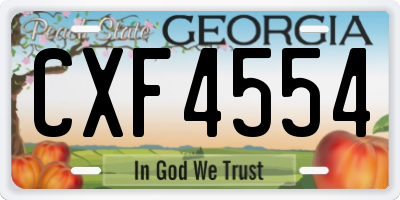 GA license plate CXF4554