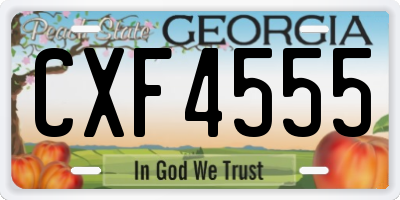 GA license plate CXF4555