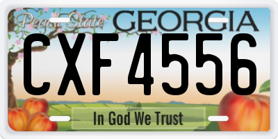 GA license plate CXF4556