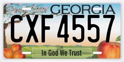 GA license plate CXF4557