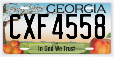 GA license plate CXF4558