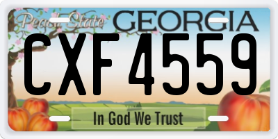GA license plate CXF4559