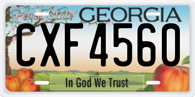 GA license plate CXF4560