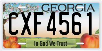 GA license plate CXF4561