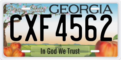 GA license plate CXF4562