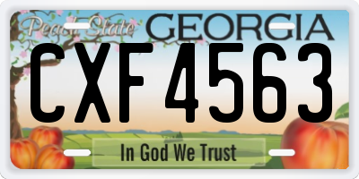 GA license plate CXF4563