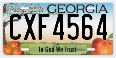 GA license plate CXF4564