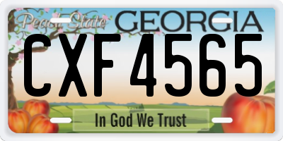 GA license plate CXF4565