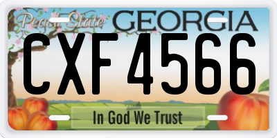 GA license plate CXF4566