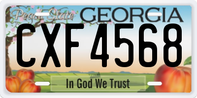 GA license plate CXF4568