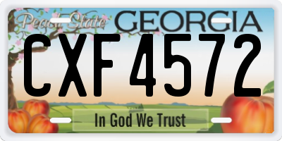 GA license plate CXF4572