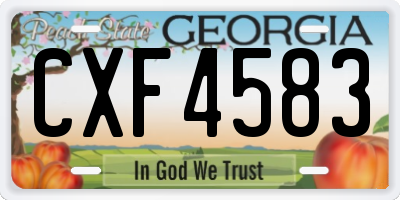GA license plate CXF4583