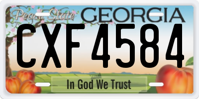 GA license plate CXF4584