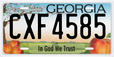 GA license plate CXF4585