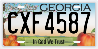 GA license plate CXF4587