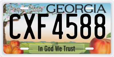 GA license plate CXF4588
