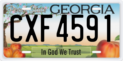 GA license plate CXF4591