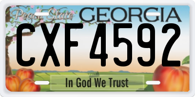 GA license plate CXF4592