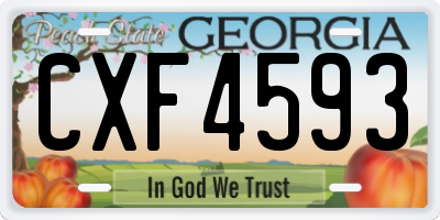 GA license plate CXF4593