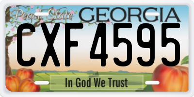 GA license plate CXF4595