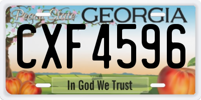 GA license plate CXF4596