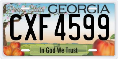 GA license plate CXF4599