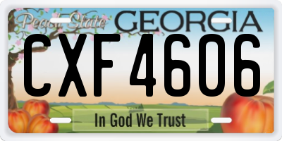 GA license plate CXF4606
