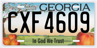 GA license plate CXF4609