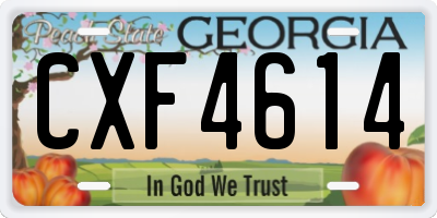 GA license plate CXF4614