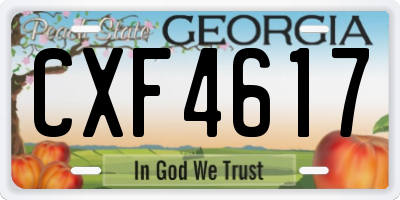 GA license plate CXF4617