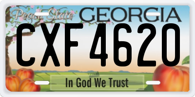 GA license plate CXF4620