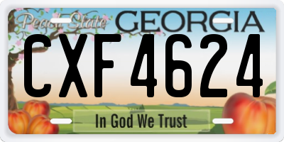 GA license plate CXF4624