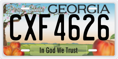 GA license plate CXF4626