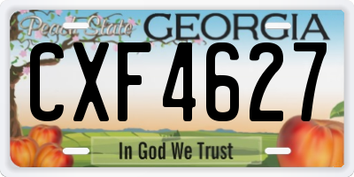GA license plate CXF4627