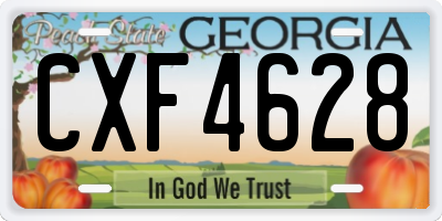 GA license plate CXF4628