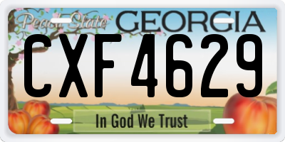 GA license plate CXF4629