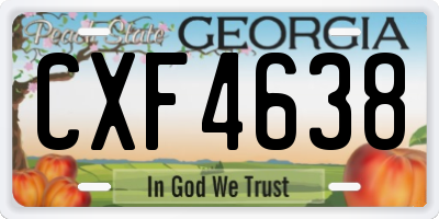GA license plate CXF4638